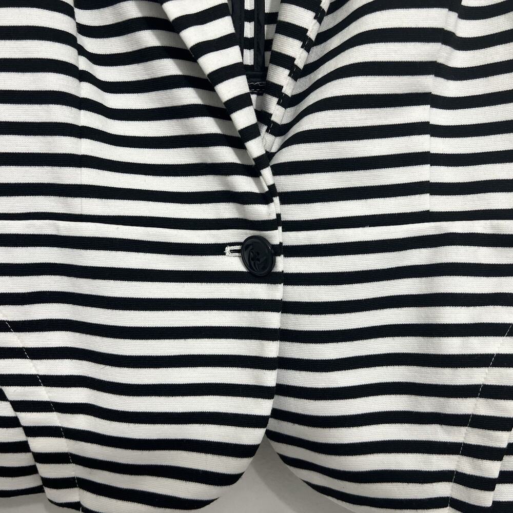 Elle Striped Blazer Jacket Womens XL Black White Stretch Career Casual - Picture 3 of 8